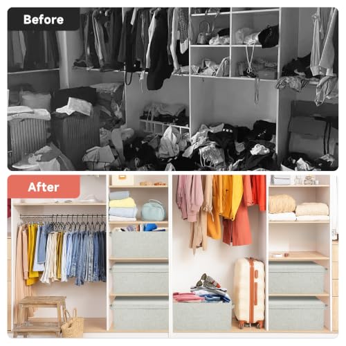 Storage Bins With Lids Closet Organizer Cabinet Box For Clothes (2 Count)