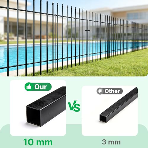 42" H x 12.5 Ft Metal Garden Fence with Gate (36 Sq Ft)