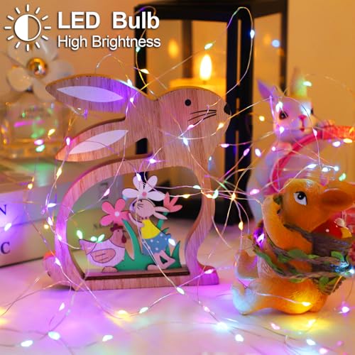 Easter Decorations Pastel Fairy String Lights Battery Operated (33 Foot)