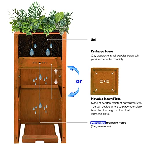 Pre Rusted Steel 30''H Planter Box