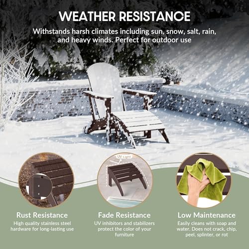 Outdoor Patio Adirondack Ottoman Foot Rest