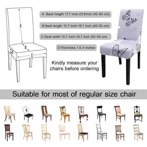 Pattern Chair Covers for Dining Room Set of 4