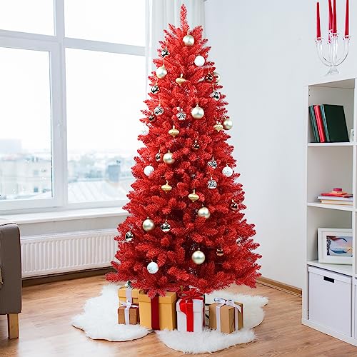 7ft Red Artificial Christmas Tree