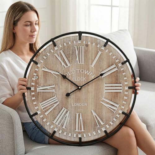 24 Inch Large Farmhouse Wall Clock