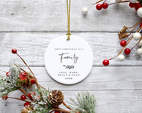Personalized Round Ceramic Porcelain Christmas Tree Ornament Keepsake Collectible Gift