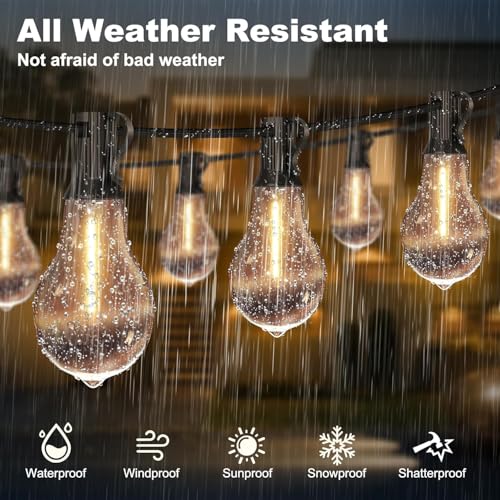 50FT Outdoor String Lights 32+2 Bulbs (50 Foot)