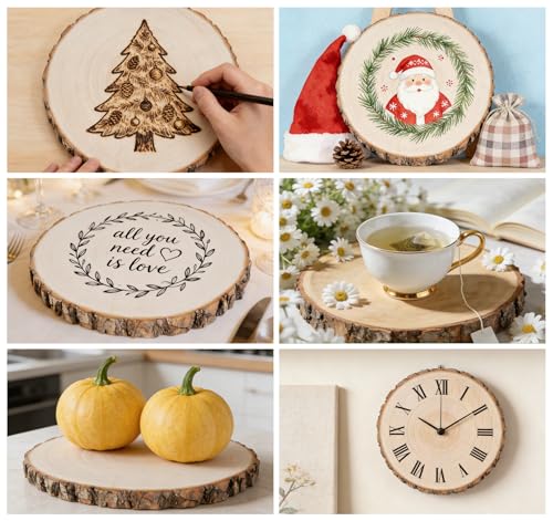 8 Pcs Natural Wood Slices for Centerpieces (8 Count)