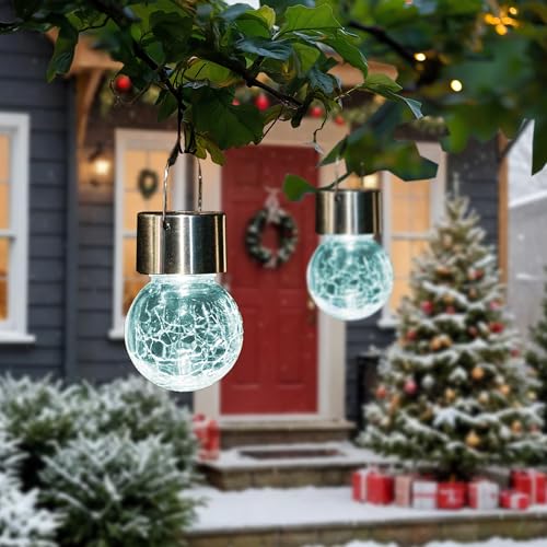 Solar Lights Outdoor Garden Decor Hanging Lantern for Outside 8 Pc (8 Count)