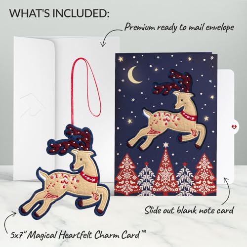 Prancing Reindeer Christmas Card with Envelope
