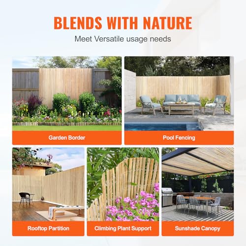 Natural Bamboo Fence Privacy Screen (78 Sq Ft)