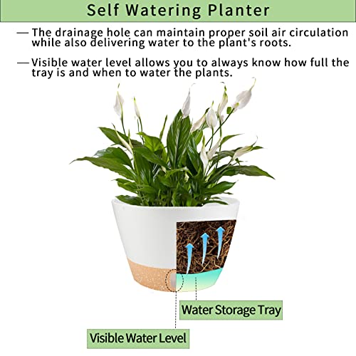 2 Pack 10 Inch Hanging Planters for Indoor Outdoor Plants