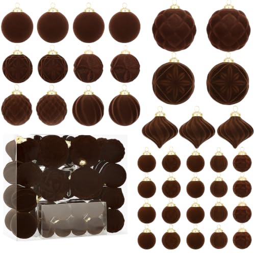 46PCS Velvet Christmas Ball Ornaments Set (46 Count)
