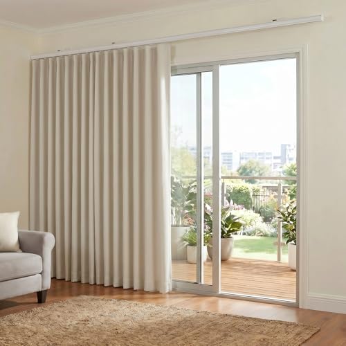 Room Divider Curtains Blackout Floor to Ceiling Curtain with Hook Sliding Door Curtains Ceiling Mount Extra Wide Curtain Wall Divider for Room Separation