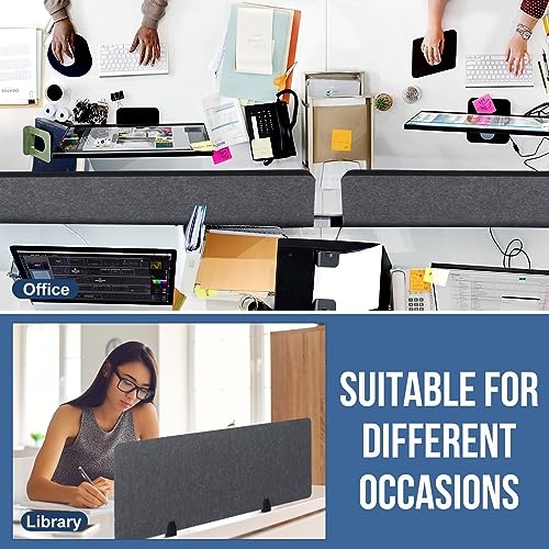 4 Pack Acoustic Desk Divider Soundproof Desk Privacy Panel Freestanding Partitions Sound Absorbing Divider for Office Reduce Noise and Visual Distractions 47.3" x 16"