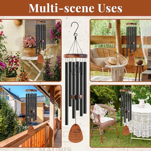Mother's Bouquet Memorial Wind Chime with Black Tube Decorative Gift