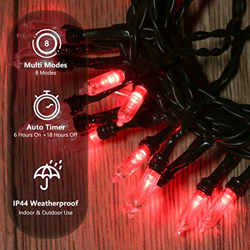 Red Christmas Lights Battery Operated