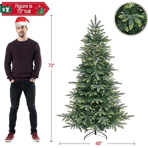 6ft Pre lit Aspen Fir Artificial Christmas Tree with 400 Warm White LED Lights Full Prelighted Xmas Tree w