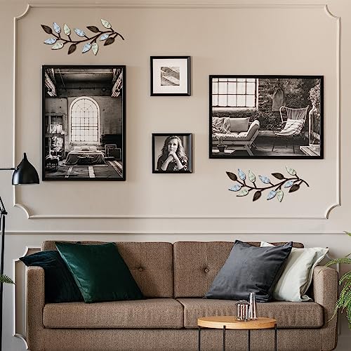 2 Pcs Metal Leaf Wall Art Vine Branch Decor (2 Count)
