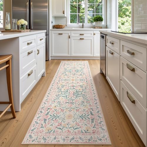Floral Washable Runner Rug