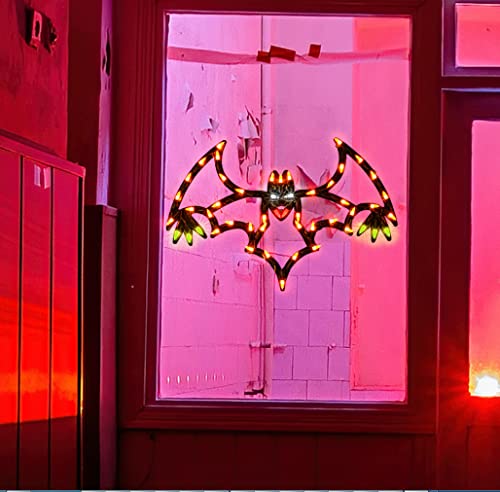 13.3" Lighted Bat Halloween Window Silhouette Decoration