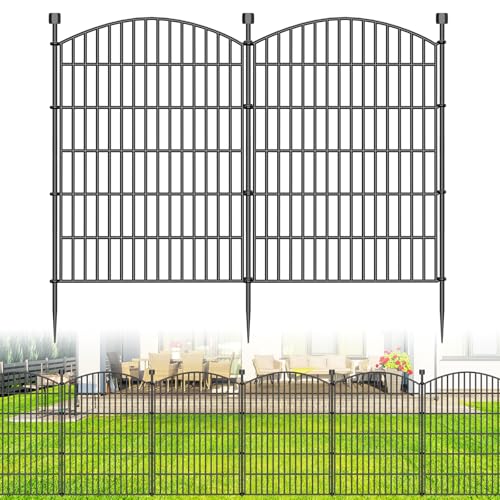 10 Panel No Dig Decorative Garden Fence 40" H x 23.6'L Outdoor Dog Barrier (95 Sq Ft)