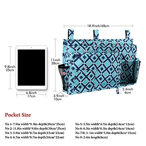 Bedside Caddy Hanging Bed Organizer Storage Bag Pocket for Bunk and Hospital Beds