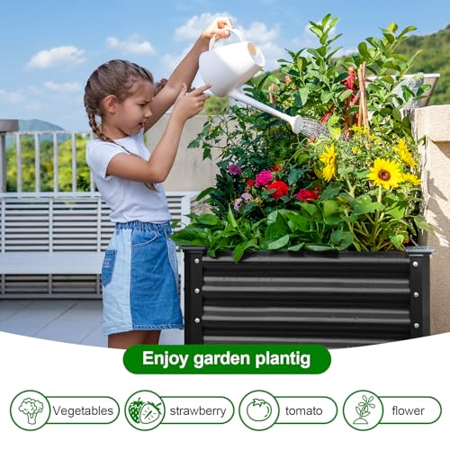 2Pcs Galvanized Raised Garden Bed with Legs (2 Count)