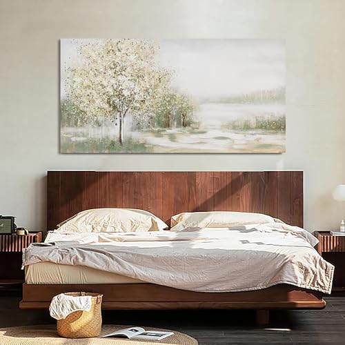 Green Wall Art Modern Nature Wall Art Canvas Art Wall Decor Spring Scene Wall Art Decor Artwork Large Wall Art Prints for Room Living Room Bedroom Office Decor 24X48 inch