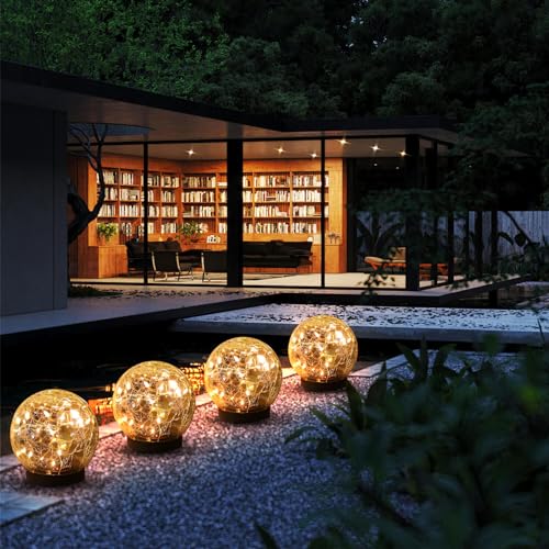 Solar Globe Lights Outdoor Waterproof (4 Count)