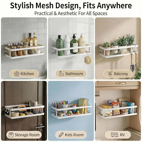 2 Pack Minimalist Shower Caddy Wall Mount (2 Count)