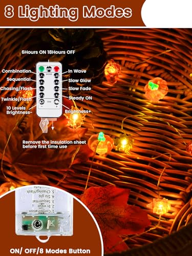 2 Pack 30 LED Fall Decorations