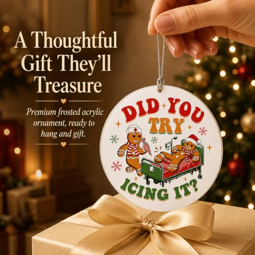 Funny Gingerbread Nurse Christmas Ornaments 2026