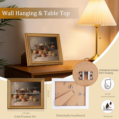 Vintage Gold Framed Wall Art for Home Decor