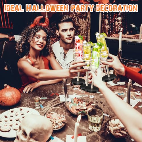 6 Pcs Halloween Skeleton Hand Wine Glass 2.7 oz Halloween Goblets with Skeleton Hand Plastic Champagne Flutes Spooky Creepy Cups for Haunted House Party Decorations (6 Count)