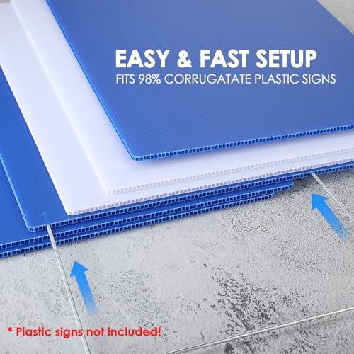 100 Pcs Yard Sign Stakes 24'' x 10'' H Frame Wire (100 Count)