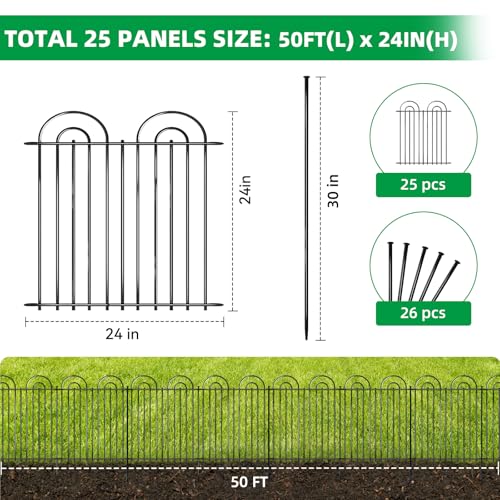 25 Panels No Dig Decorative Garden Fence