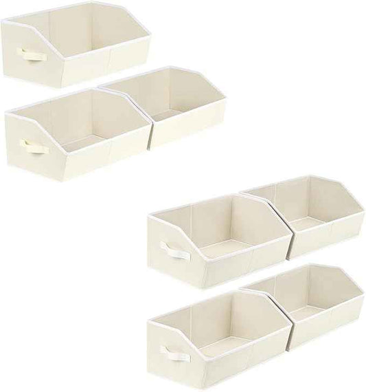 3 Pack Trapezoid Closet Shelf Organizer And 4 Pack Cube Storage Organizer