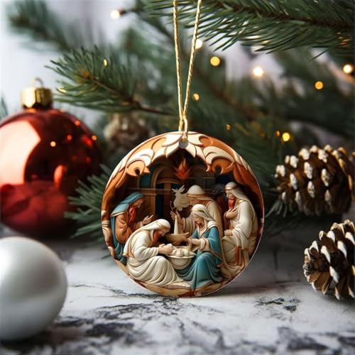 6 Pack Nativity Scene Ornaments (6 Count)