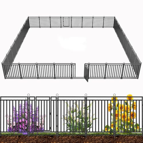 Decorative Garden Fence Metal Dog Fence Outdoor for Yard (2288 Sq Ft)