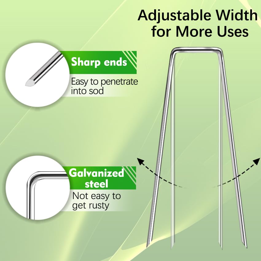 40 Pack Landscape Staples 6 Inch 11 Gauge Garden Stakes (40 Count)