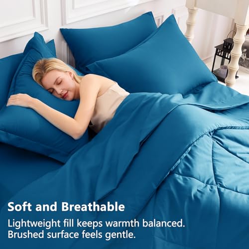 King Comforter Set 102"x90" Teal