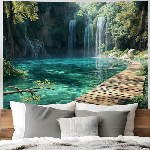 Nature Tapestry Forest Tree Sea Cave Wall Hanging