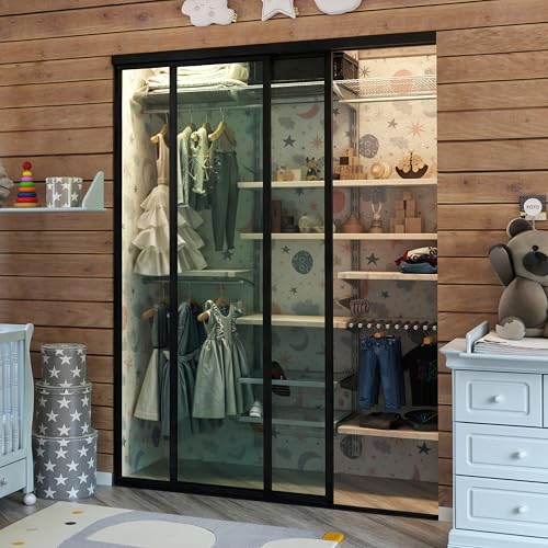 Glass Room Divider and Sliding Glass Closet Doors