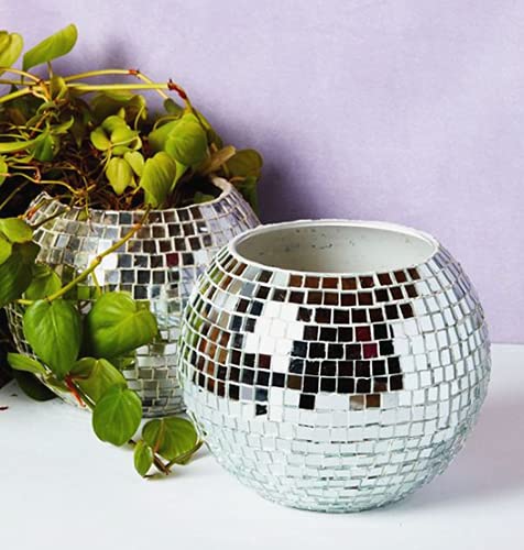 Real Glass Silver Mirrors Mosaic Tiles Sticker for Craft Square Glass Tiles Self Adhesive