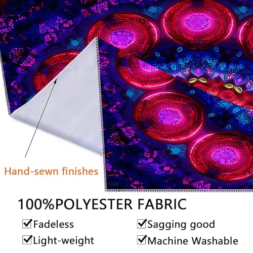 Blacklight Mandala Tapestry for Bedroom