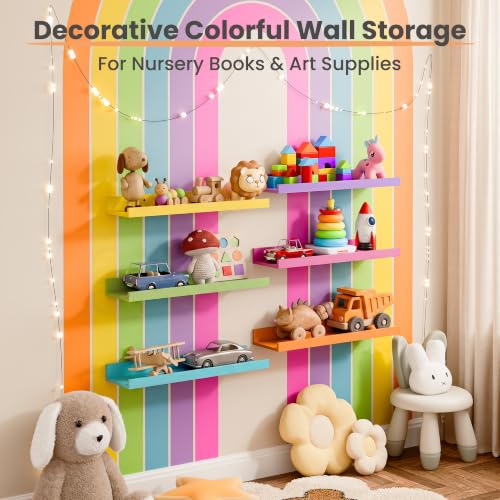 Floating Shelves for Wall Decor Storage (6 Count)