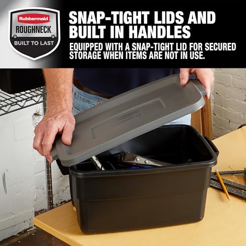 6 Pack Heavy Duty Durable 3 GAL Totes for Storage with Snap Lids and Handles (6 Count)
