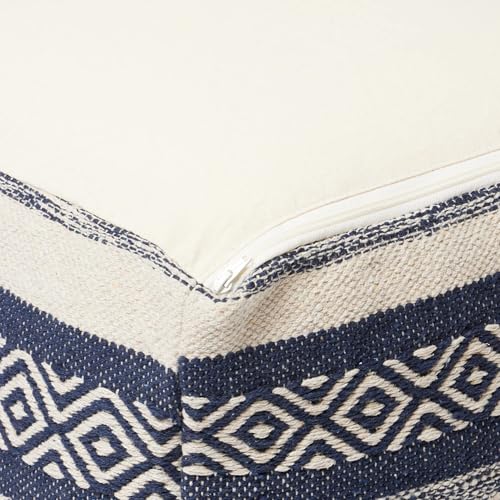 Pouf Ottoman with Filler Textured Storage Cube Bean Bag Pouffe Footrest for Living Room