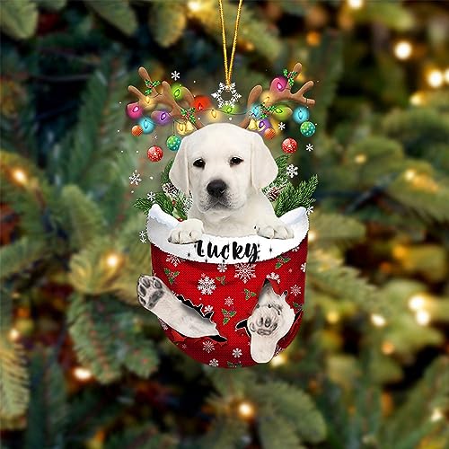 White Labrador Dog Christmas Ornament