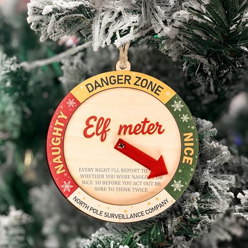 Funny Elf Accessories Naughty or Nice Elf Meter Christmas Ornament 2026